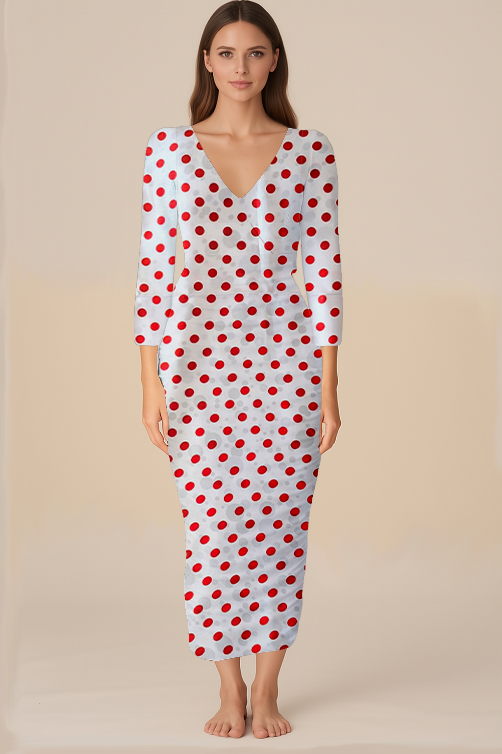 Sophisticated Red Polka Dress