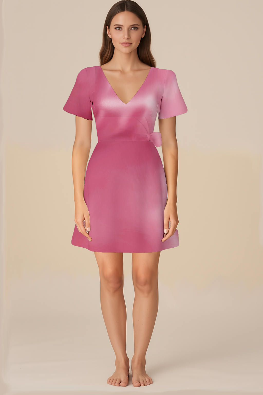 Elegant Satin Wrap Dress