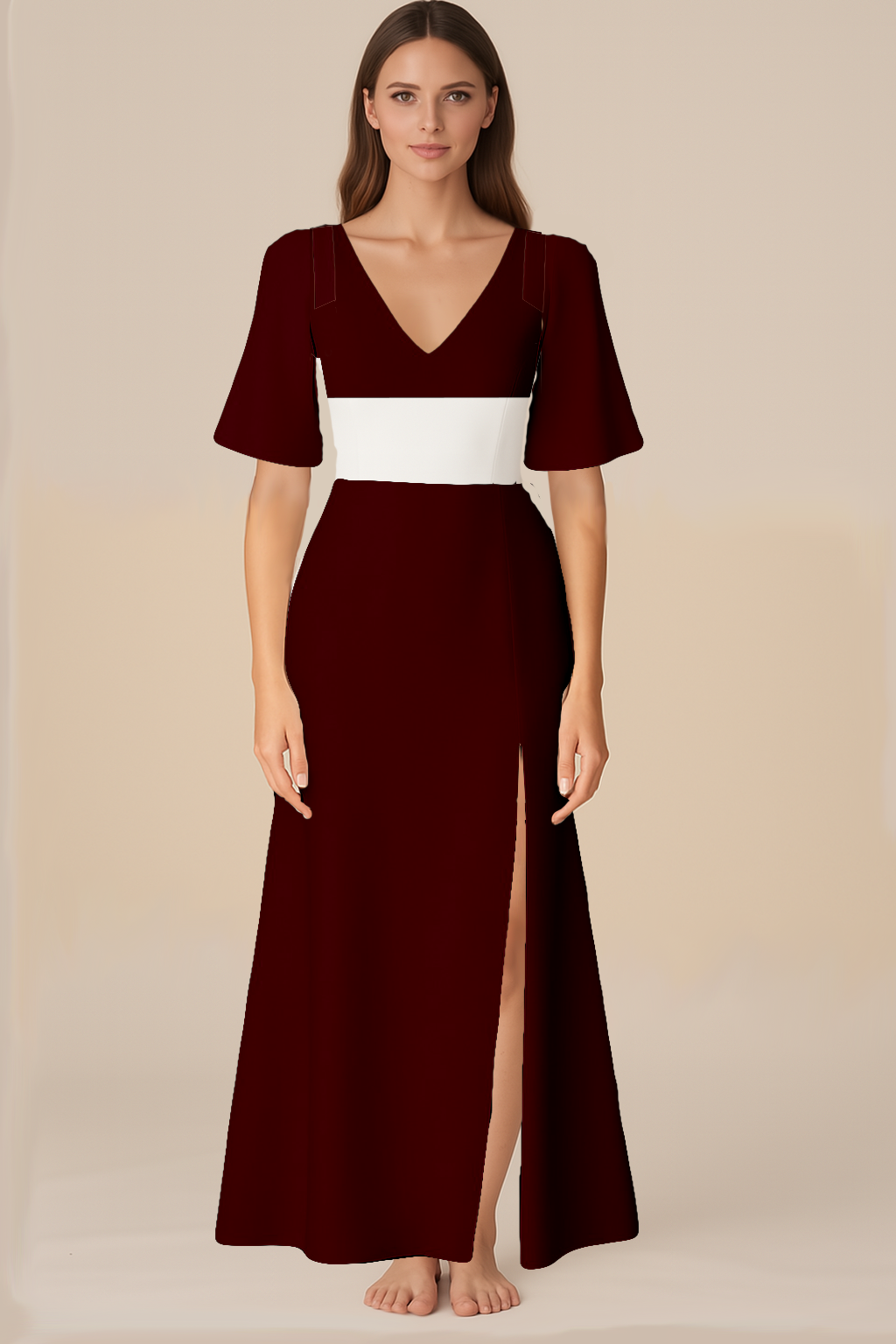 Sophisticated Maroon Maxi