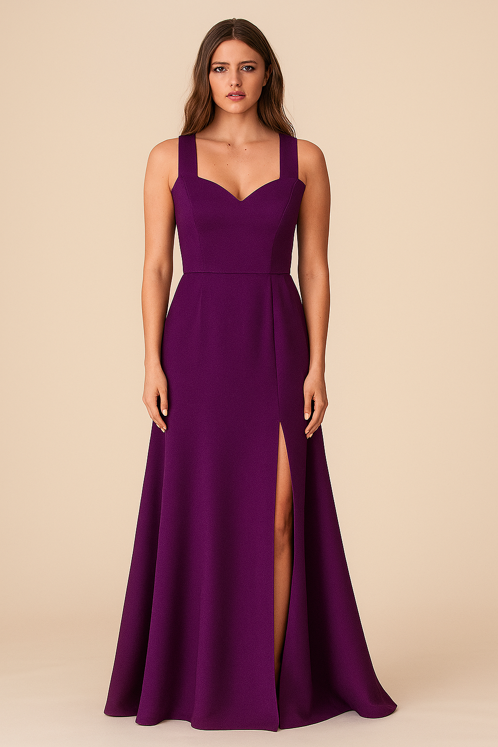 Dresses | Blouson | Princess | Flared Full Slit | Strappy Velvet | Purple