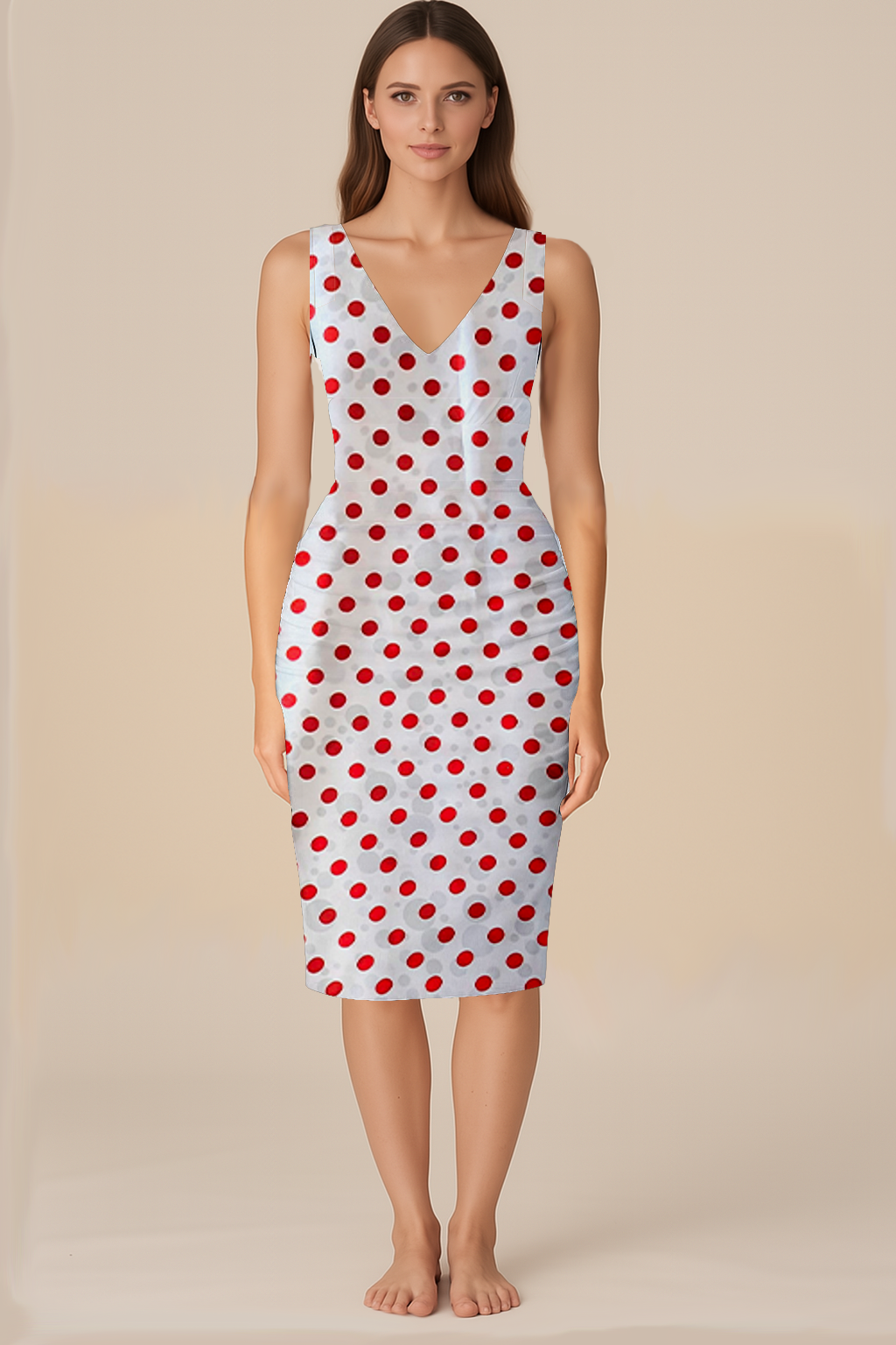 Red Dotted Night Out Dress