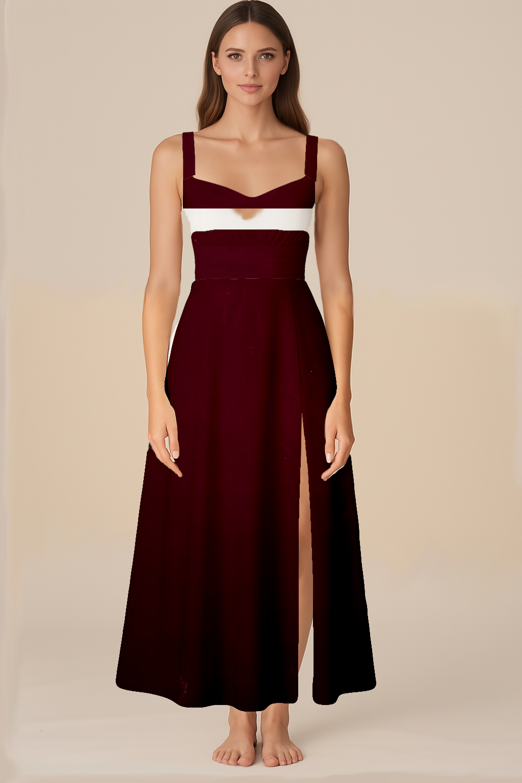 Elegant Maroon Date Dress