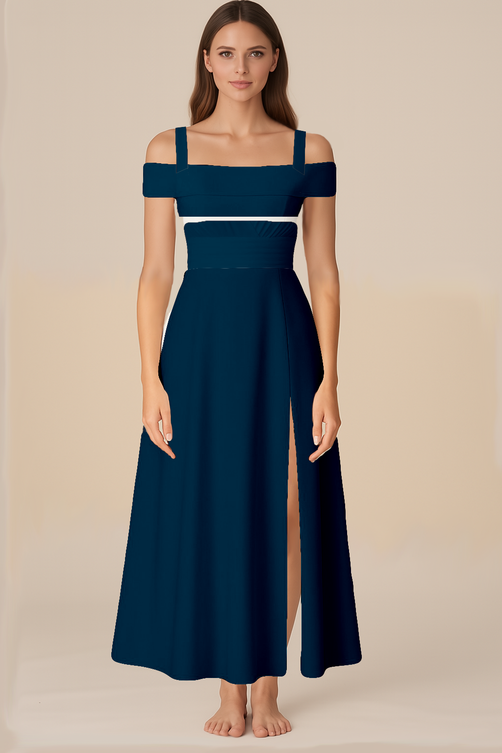 Satin Off-Shoulder Gown