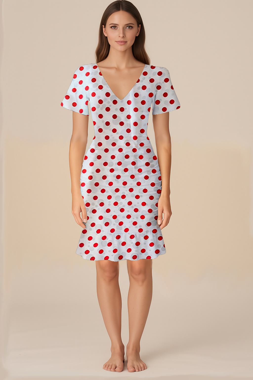Playful Red Dotted Bodycon