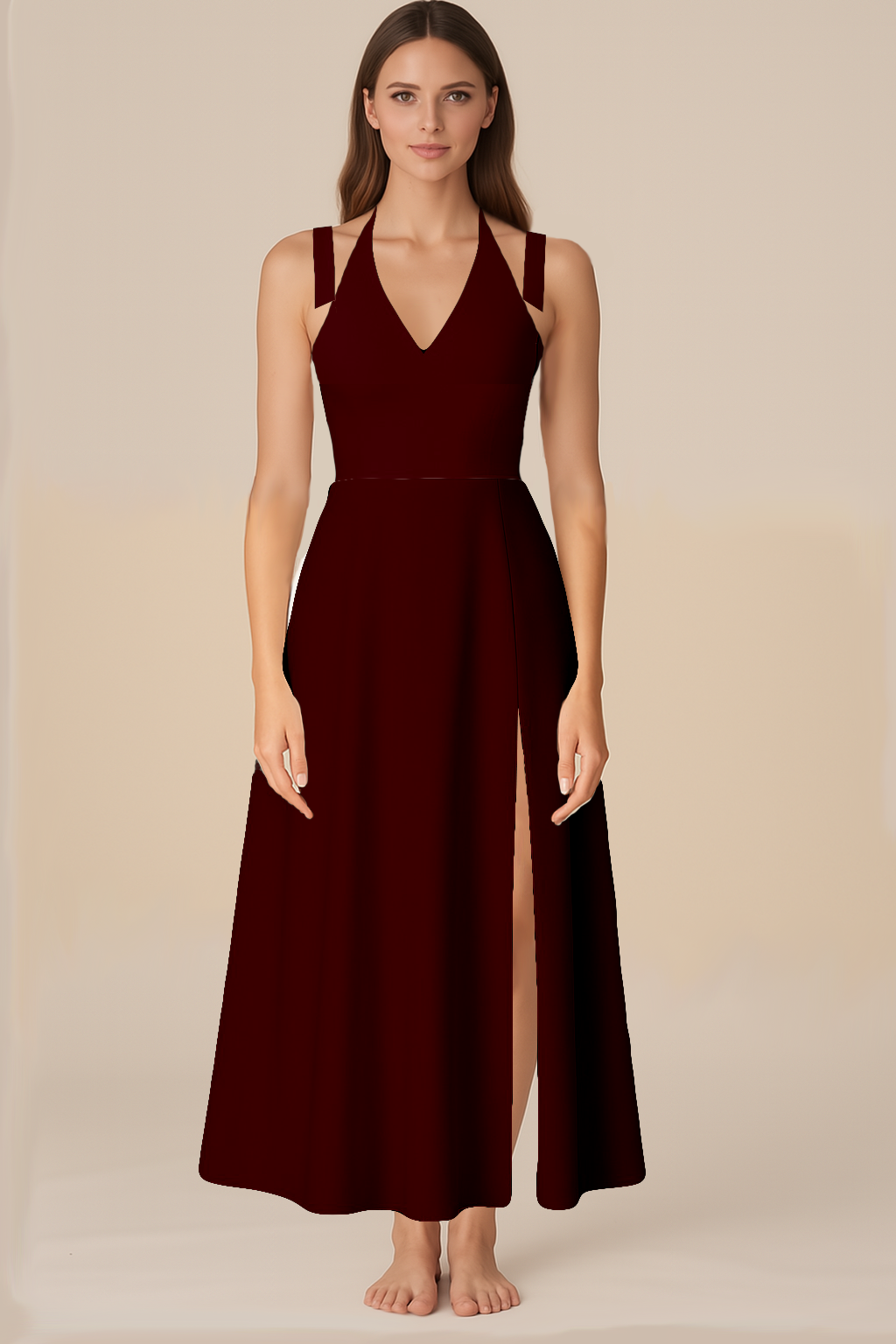 Sophisticated Maroon Maxi Dress