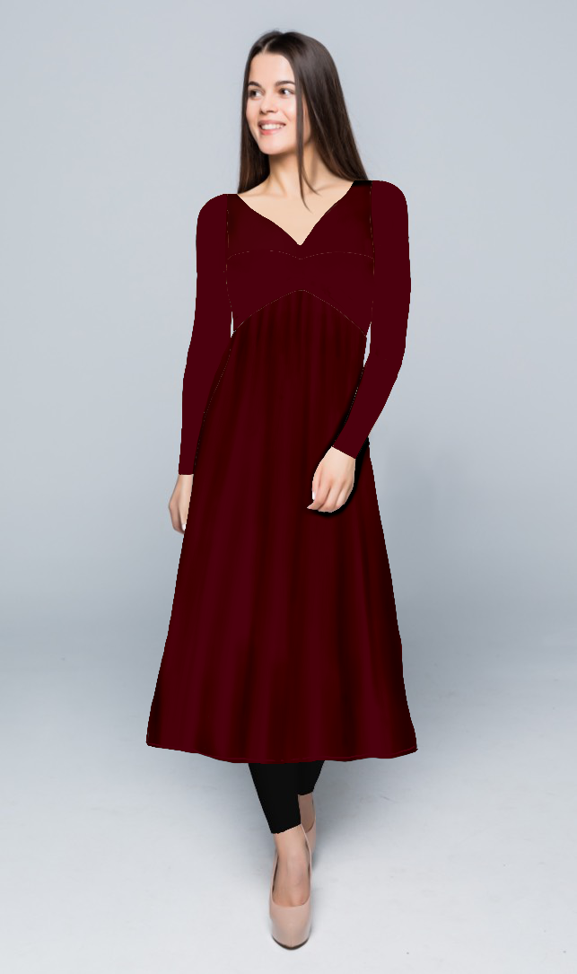 Maroon Kurti Flair