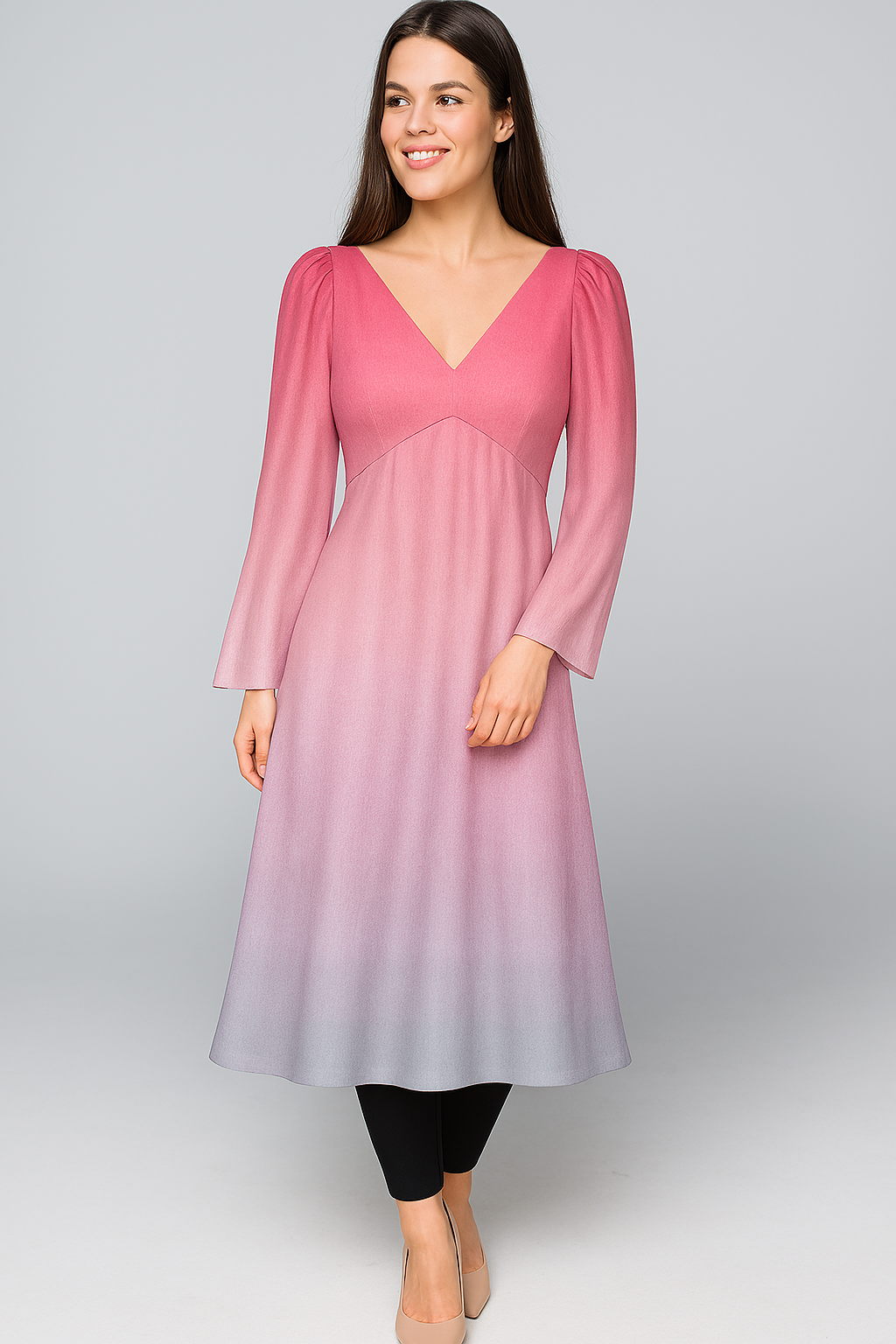 Kurtis | Alia | Plunging V | Alia Cut Midi | Flared Full Georgette | Multicolour2