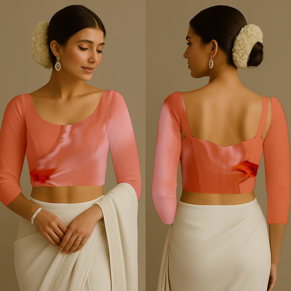 Blouse for Women | Scoop | Corset | Bracelet | Satin Pastel Peach
