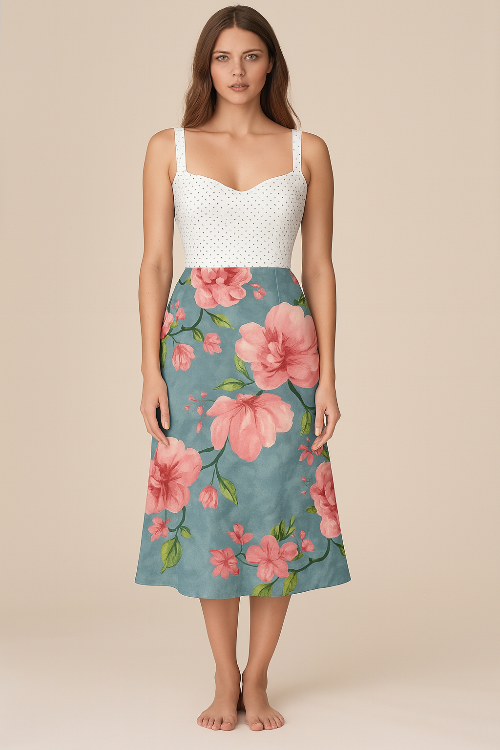 Skirts | Flared Midi Cotton | Floral print