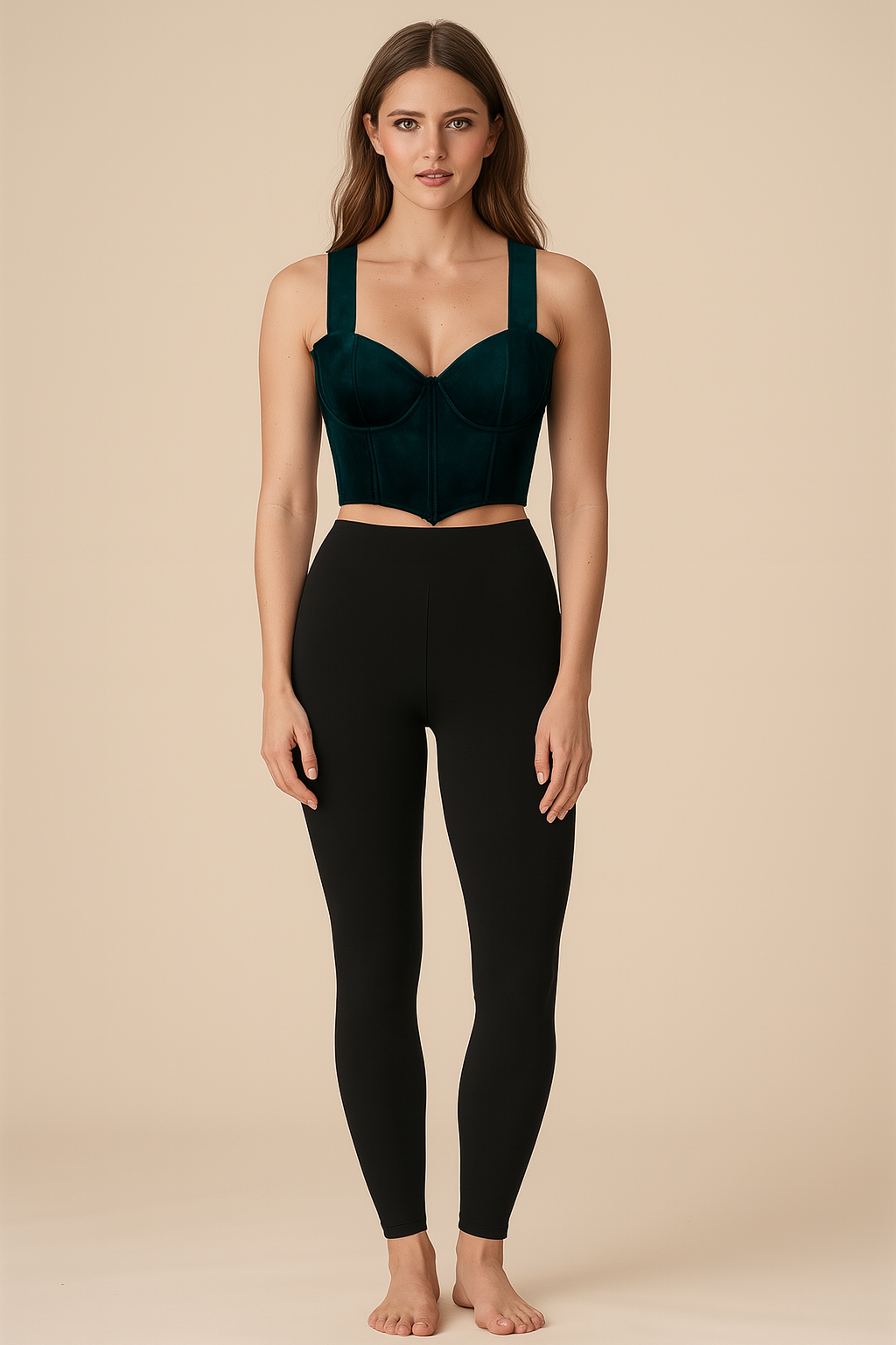 Tops | Corset | Princess | Velvet | Dark Green