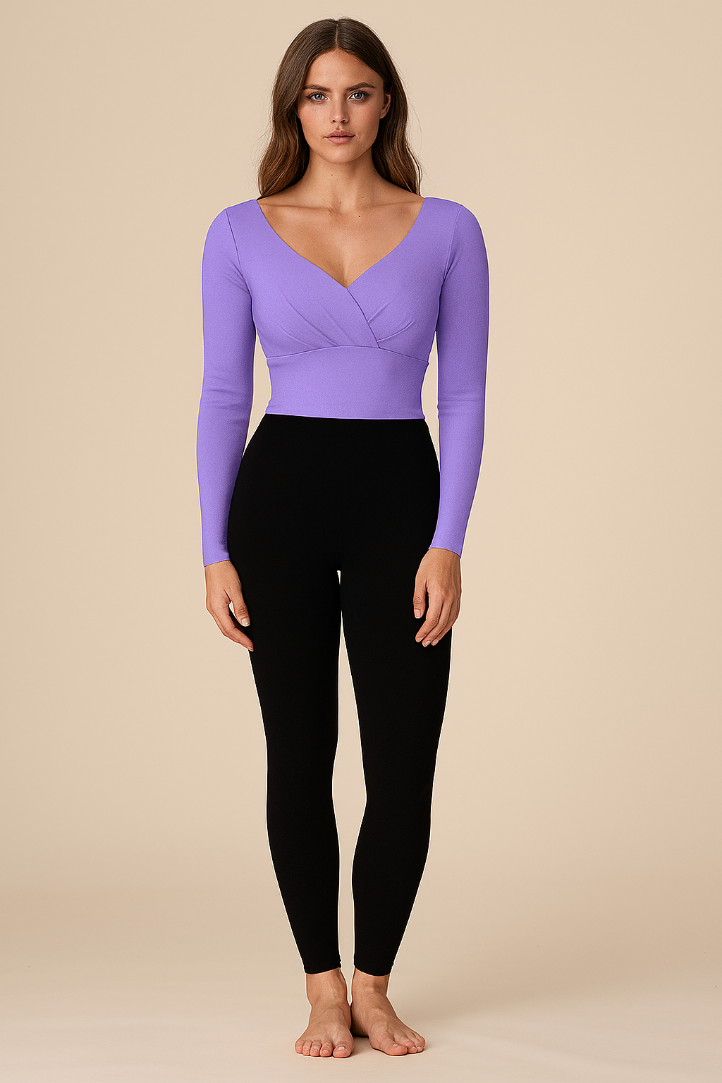 Tops | Empire | V  | Full Crepe | Lavender