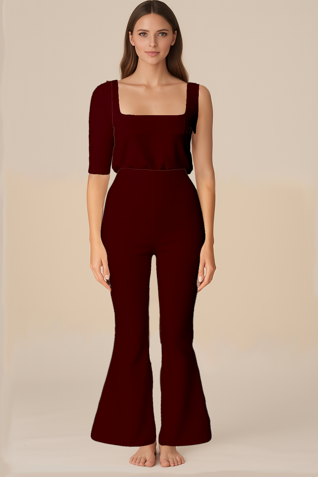 Maroon Jumpsuit Glam